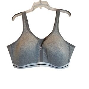 Cacique 48D Grey Full Coverage Front Close Comfort Bra Plus Size